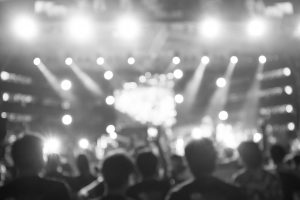 De-focused band concert photo in black and white